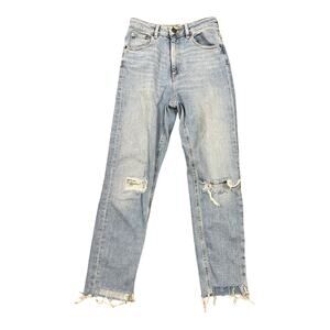 Asos High Rise Mom Jean Straight Distressed sz 25 x 30 retro